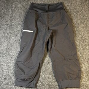 Marmot Women's Gray Capris Drawstring Waist Reflective Strips on Legs Size M